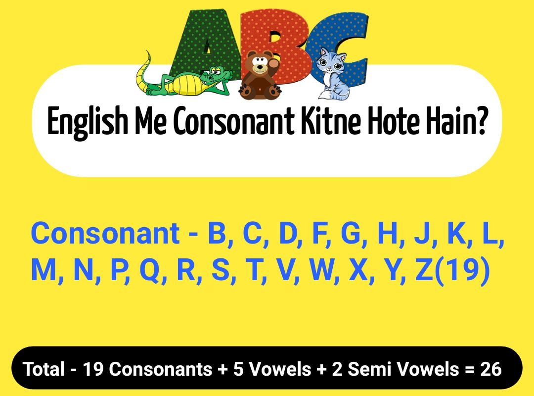 English Me Consonant Kitne Hote Hain