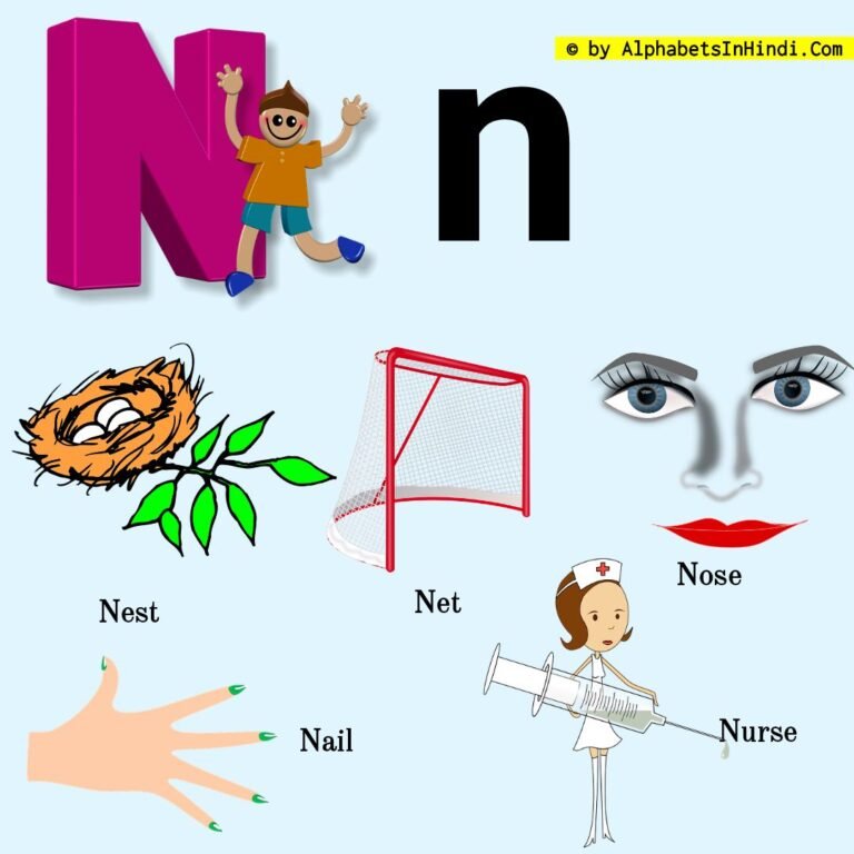 N For Nest Alphabet, Phonic Sound And 5 Words HD Image 