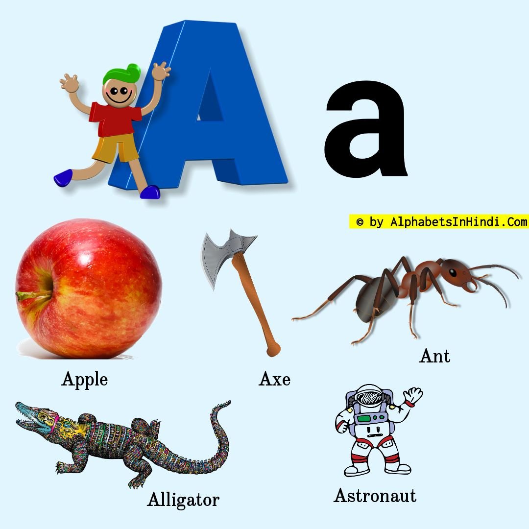 A For Apple To Z For Zebra - Get 26 Pictures Of 5 Words Examples