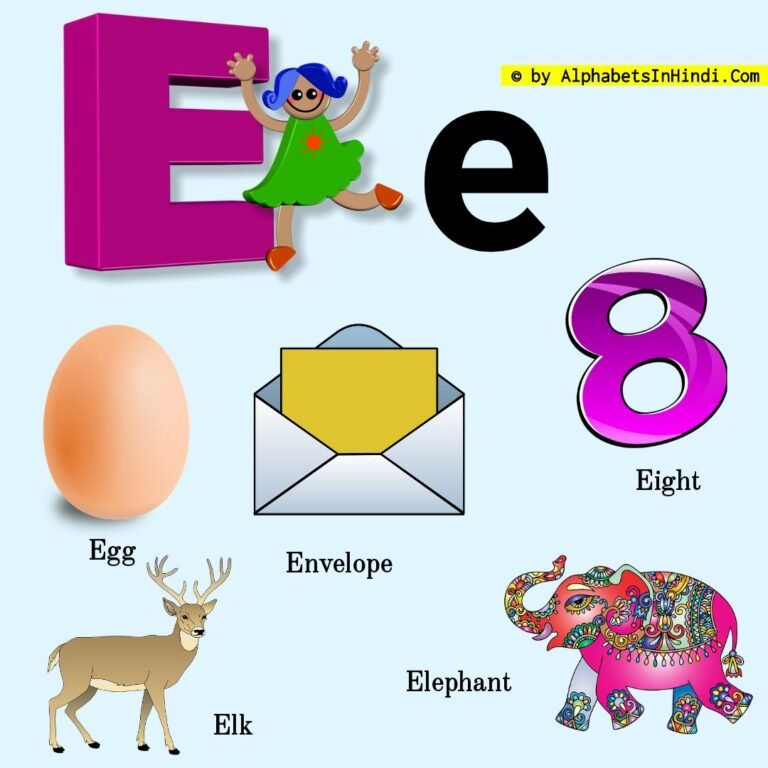 E For Egg Alphabet, Phonic Sound And 5 Words HD Image 
