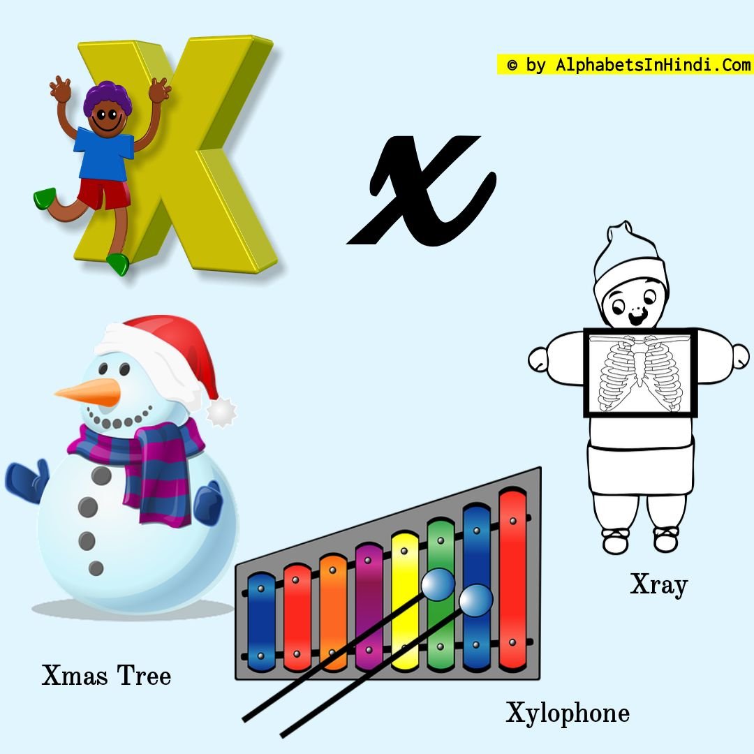 X For Xmas Tree Alphabet Phonic Sound And 3 Words Hd Image