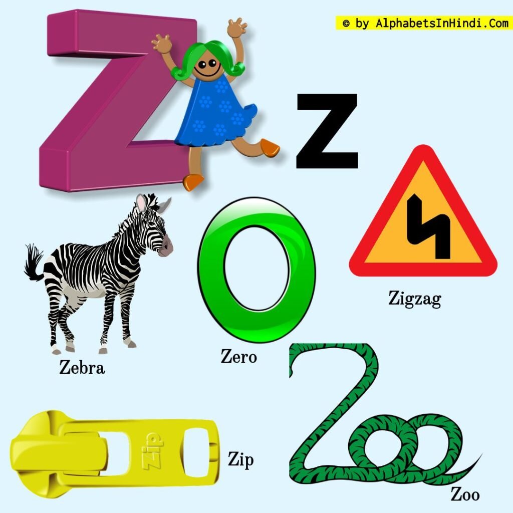 A For Apple To Z For Zebra - Get 26 Pictures Of 5 Words Examples