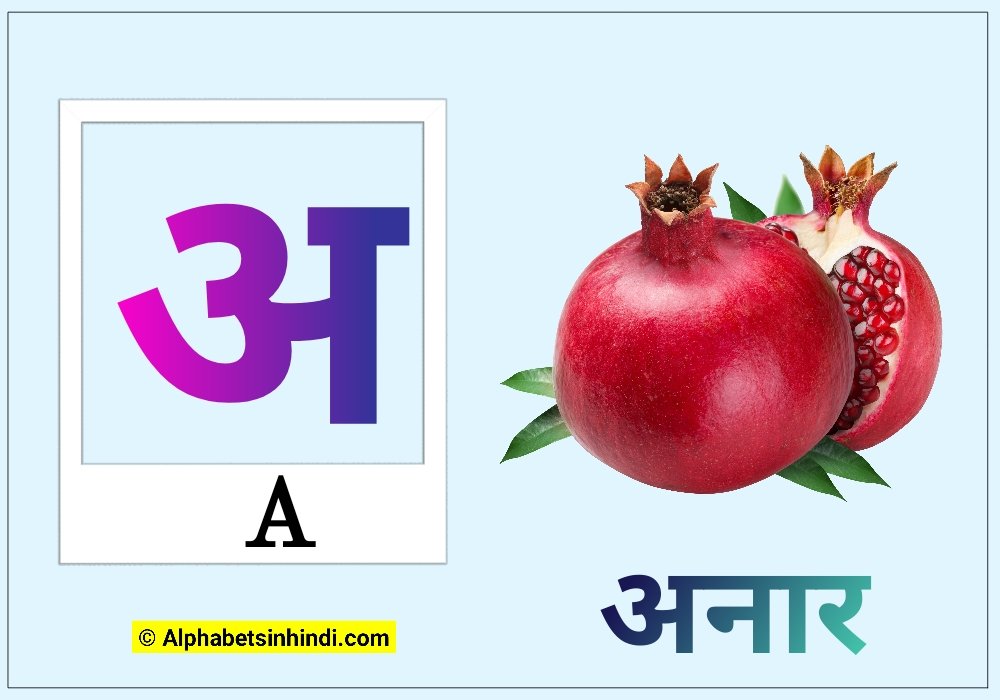 Hindi Alphabets With Two Pictures